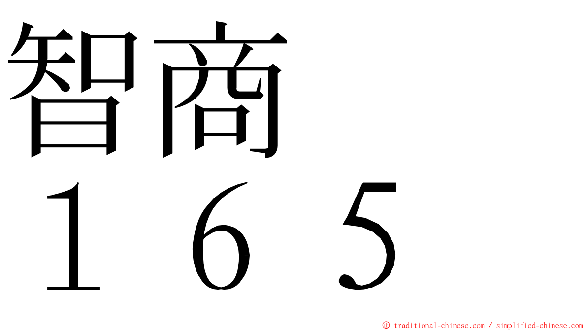 智商　　１６５ ming font